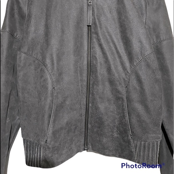 Vintage Cigno Nero Leather Suede Zip Up Jacket Gray Size Small - Picture 11 of 15